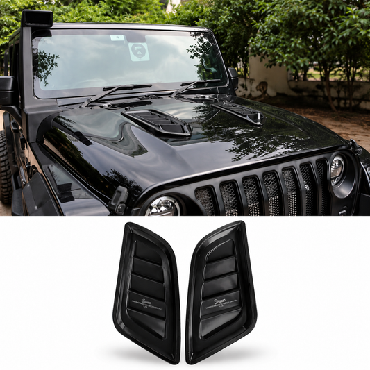 Black bonnet hood vents for Mahindra Thar