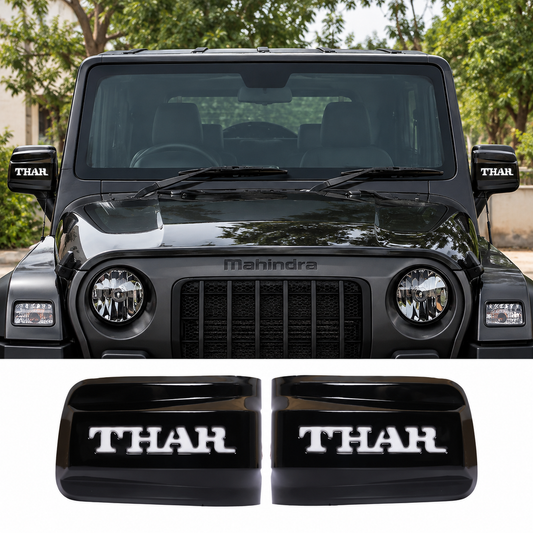 Gloss black side mirror covers for Mahindra Thar