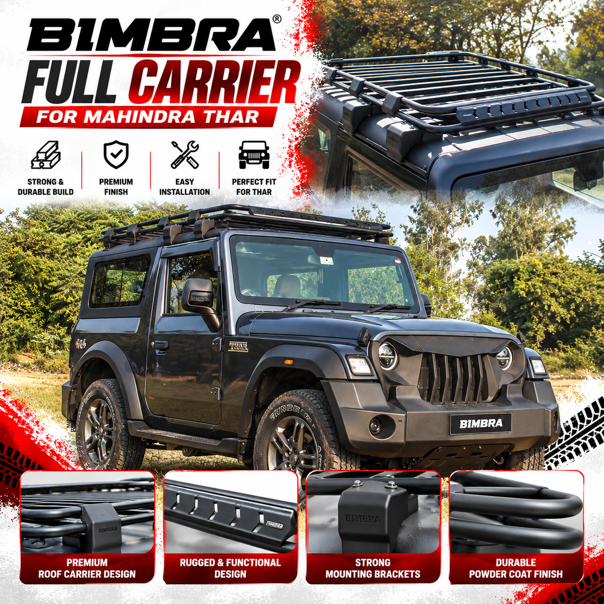 bimbra-full-carrier-roof-rack-mahindra-thar-3-door