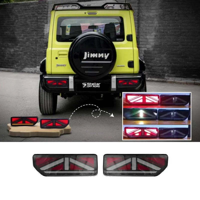 Union Jack Style Tail Lights for Jimny – Smoked